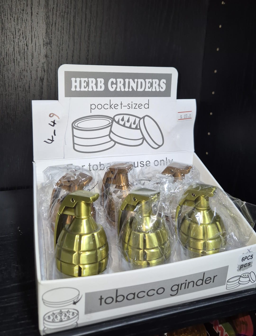 GRENADE TOBACCO GRINDERS 6 PER PACK