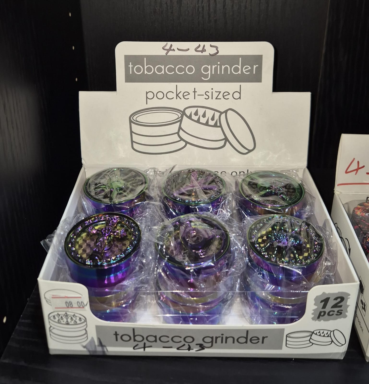 TOBACCO/HERB GRINDERS POCKET SIZED 12 PER PACK