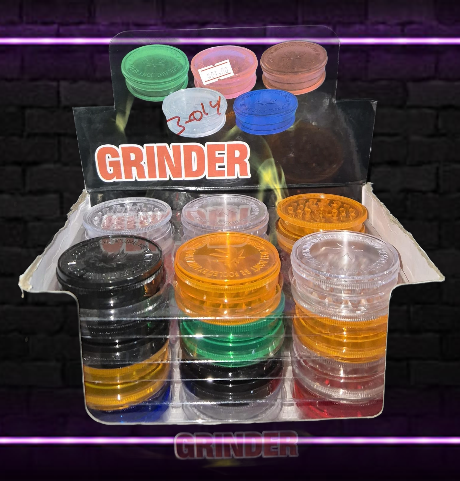 MULTICOLOR GRINDER 24 PER PACK