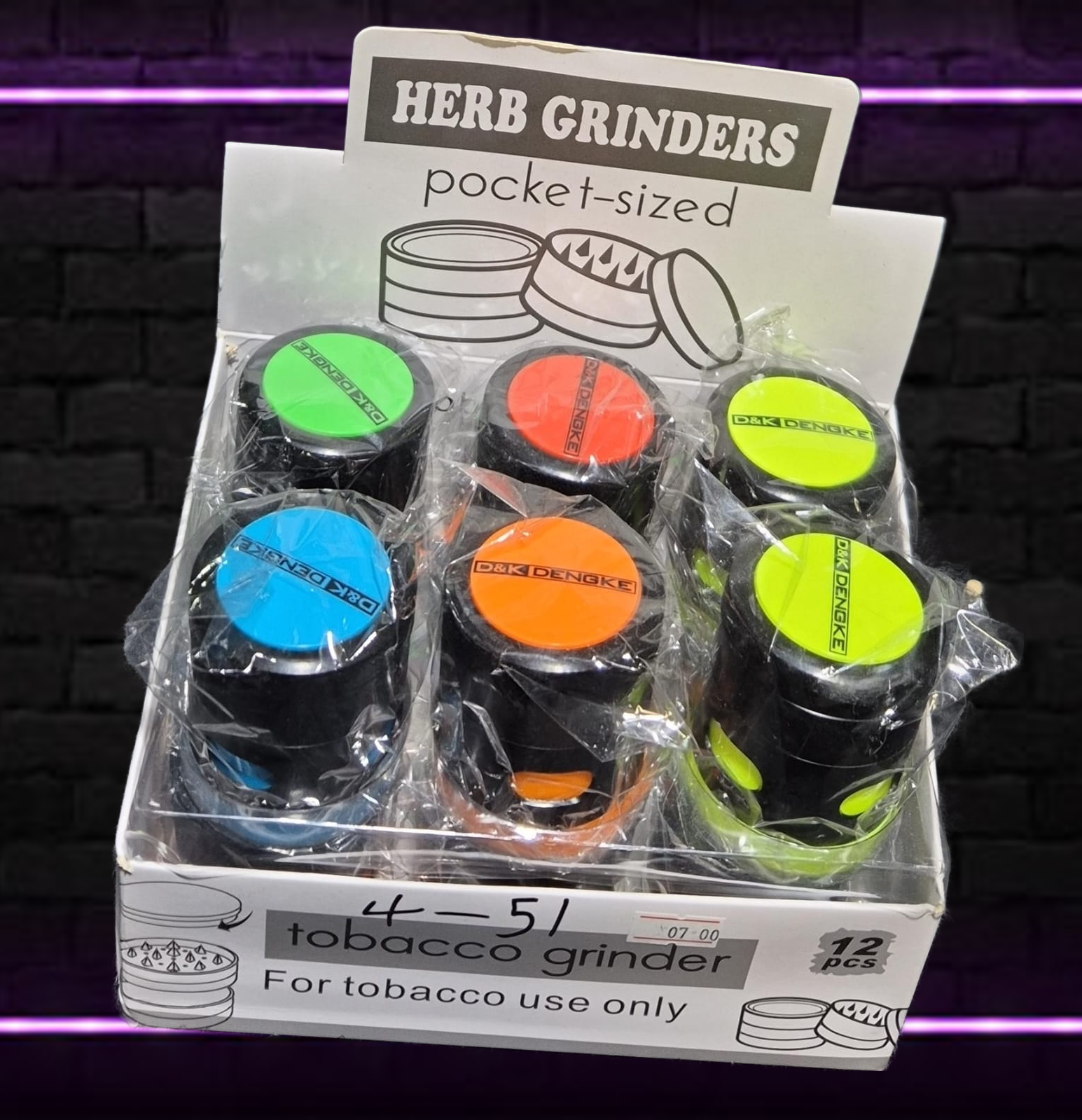 TOBACCO GRINDER 12 PER PACK