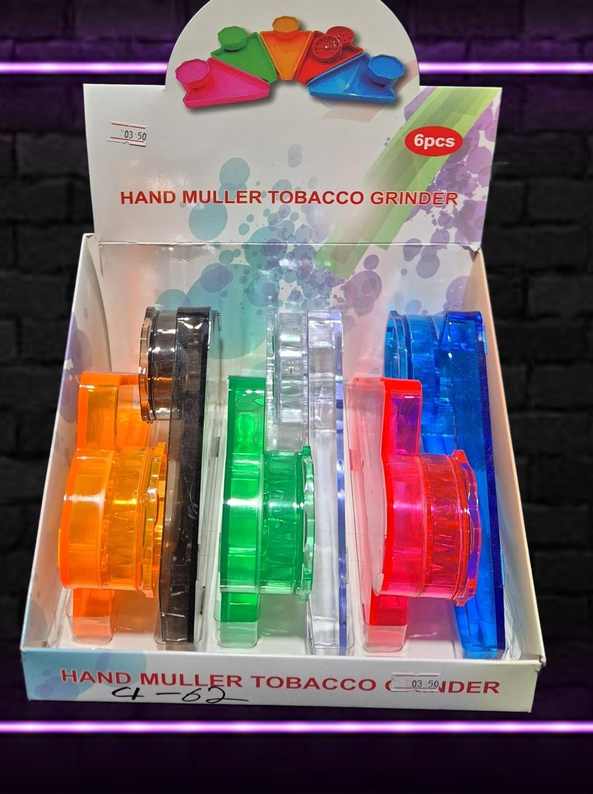 HAND MULLER TOBACCO GRINDERS 6 PER PACK