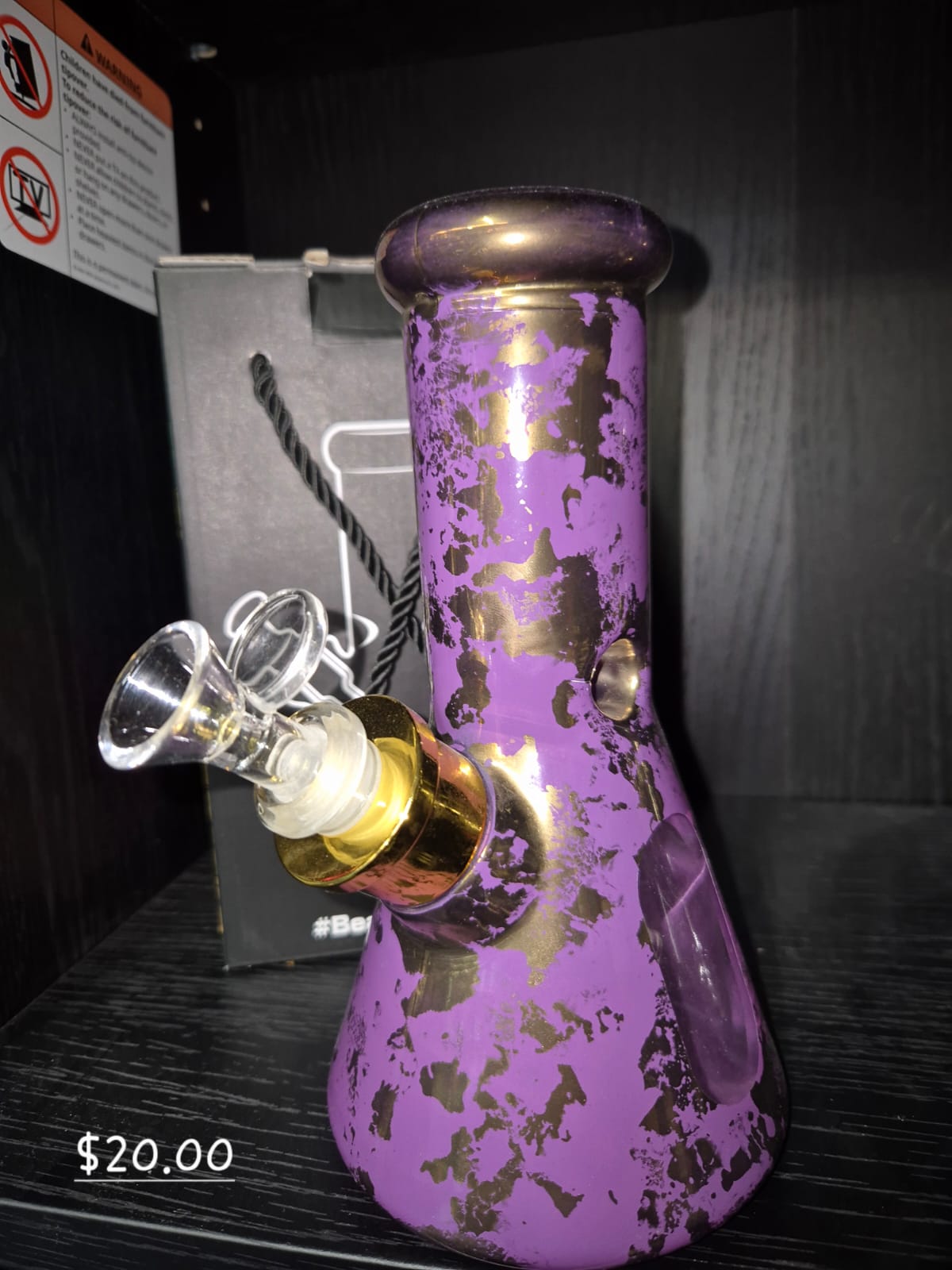 PURPLE AND GOLD WATER PIPE 25 PER BOX