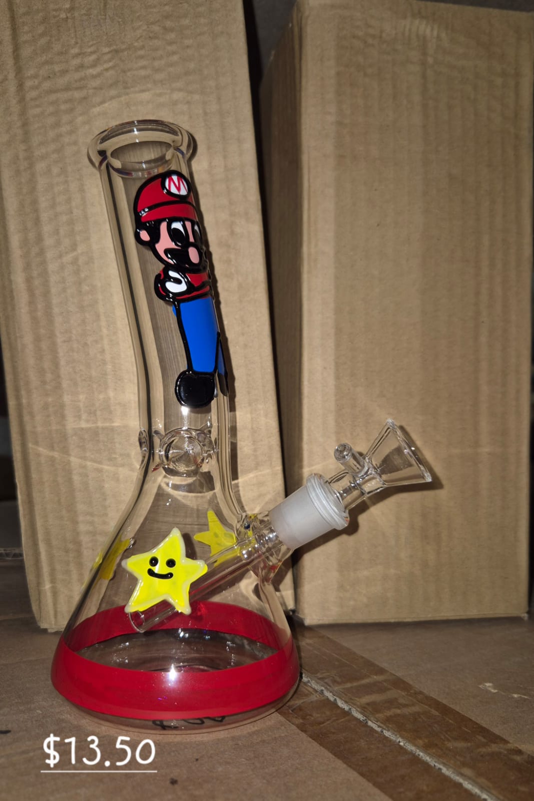 MARIO GLASS WATER PIPE 25 PER BOX