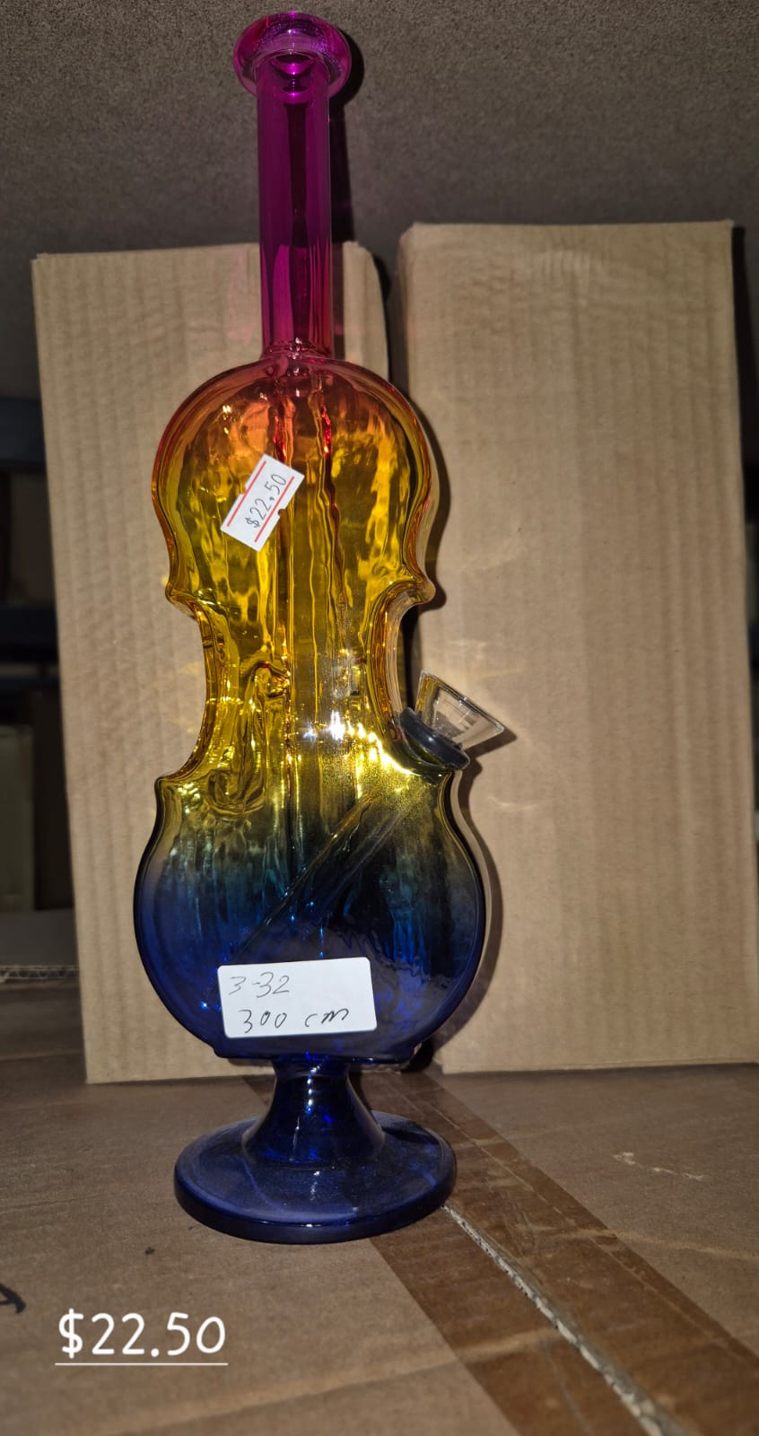 VIOLIN GLASS WATER PIPE 25 PER BOX