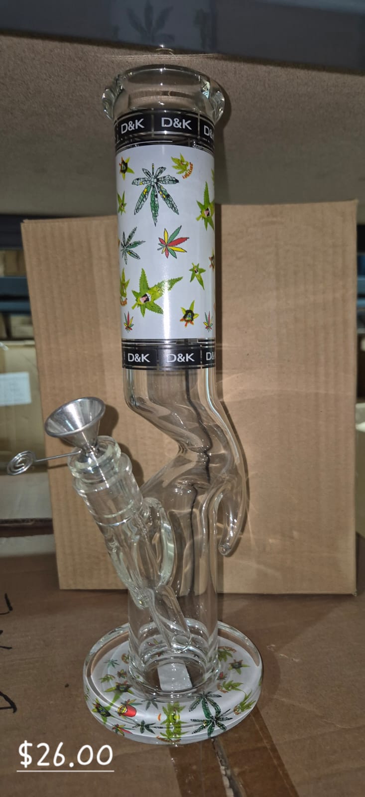 COLORFUL LEAF PATTERN WATER PIPE 25 PER BOX