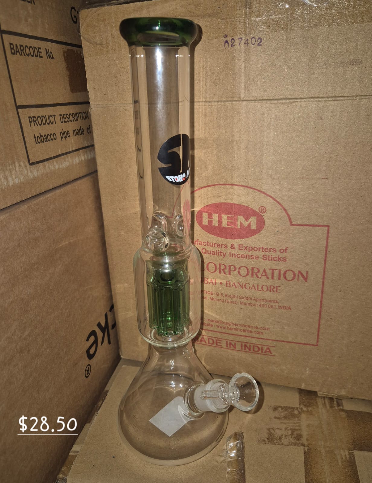 GLASS WATER PIPE 25 PER BOX