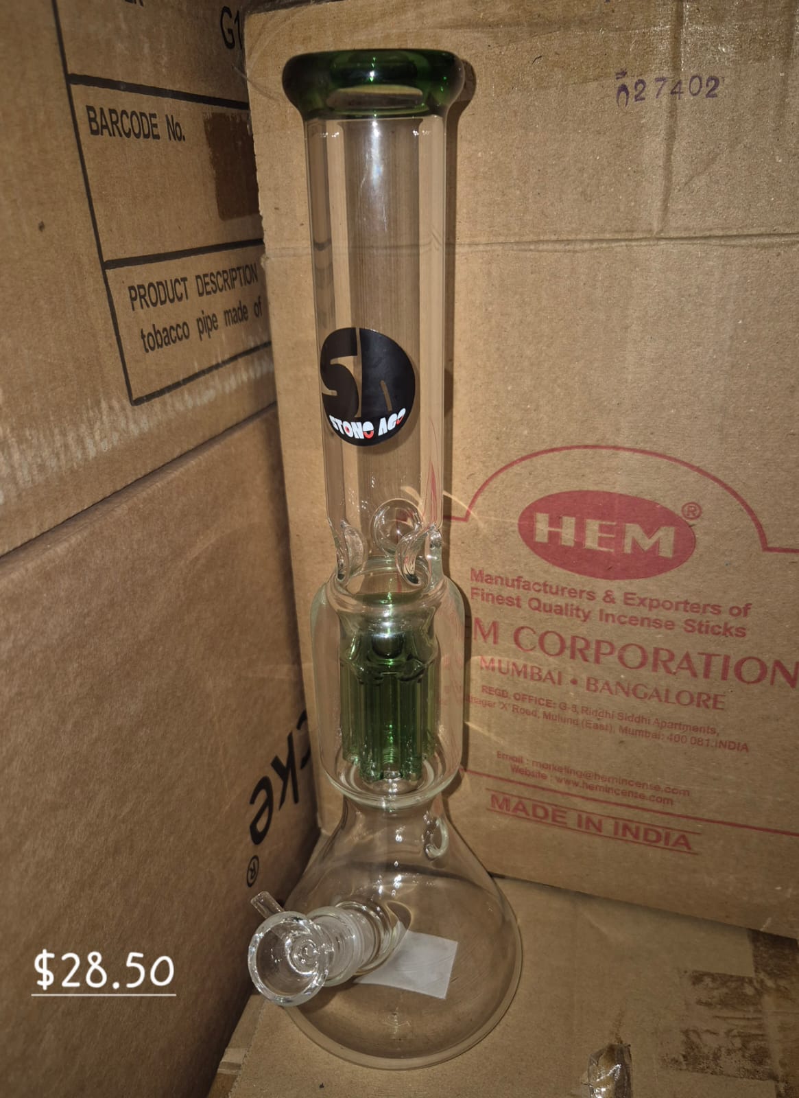 GLASS WATER PIPE 25 PER BOX