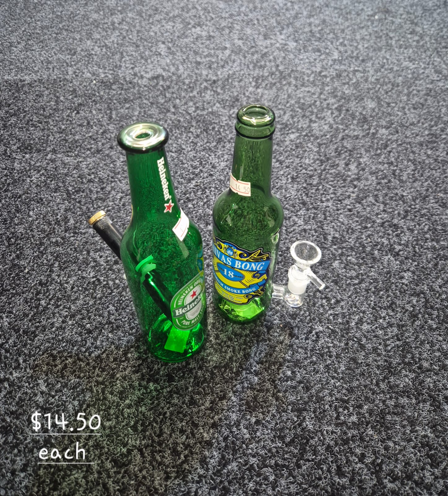 GREEN GLASS WATER PIPE 25 PER BOX