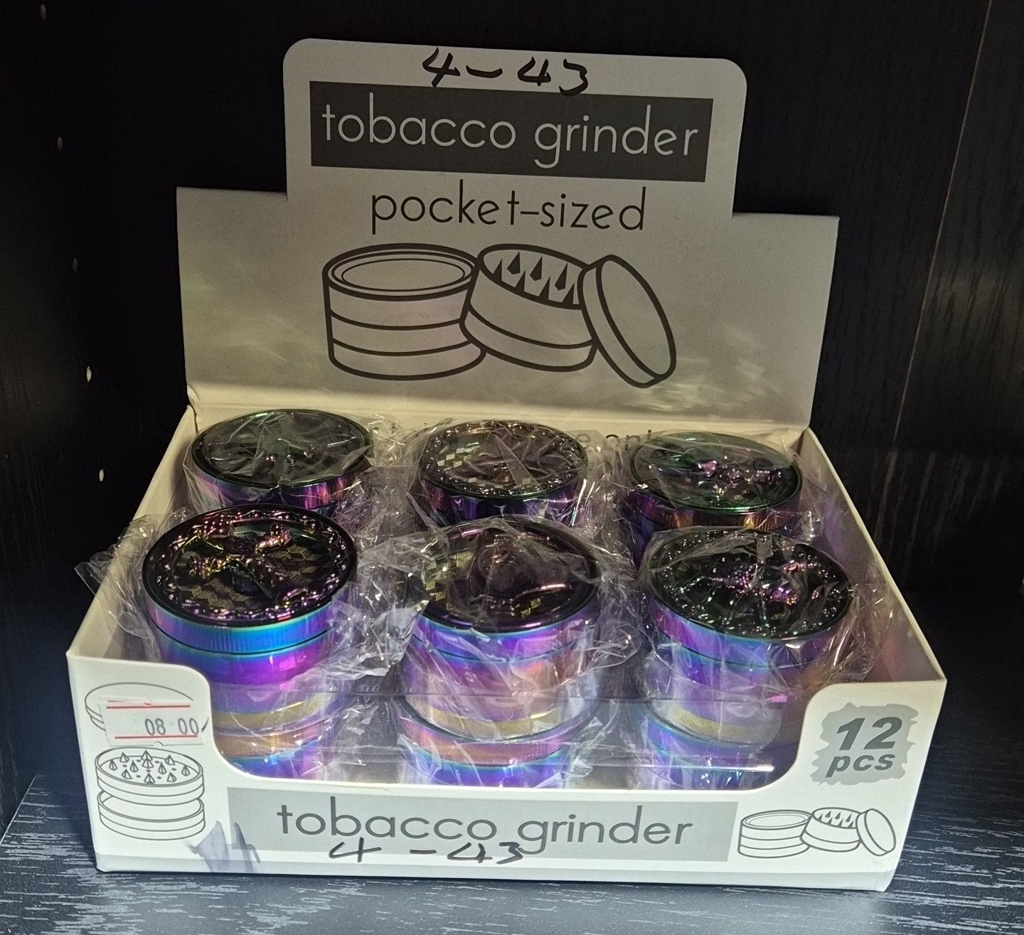 TOBACCO/HERB GRINDERS POCKET-SIZED 6 PER PACK