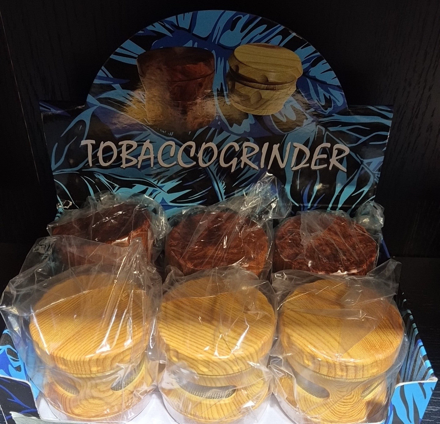WOODEN TOBACCO/HERB GRINDERS 6 PER PACK